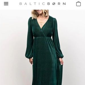 Baltic Born - Venus Forest Pleated Maxi Dress - Large